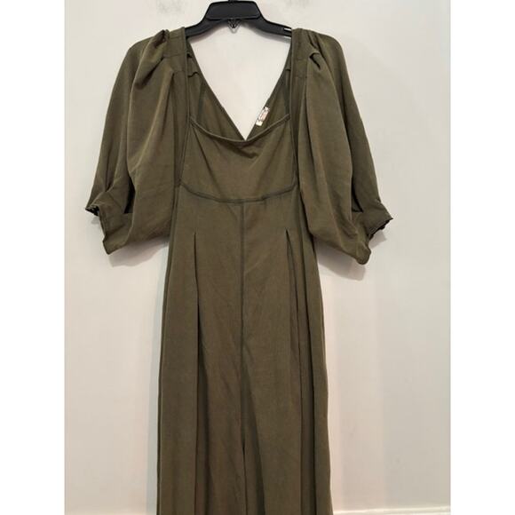Free People Intimately Lotta Love Romper Pleated Jumpsuit Puff Sleeve XS - Picture 3 of 8